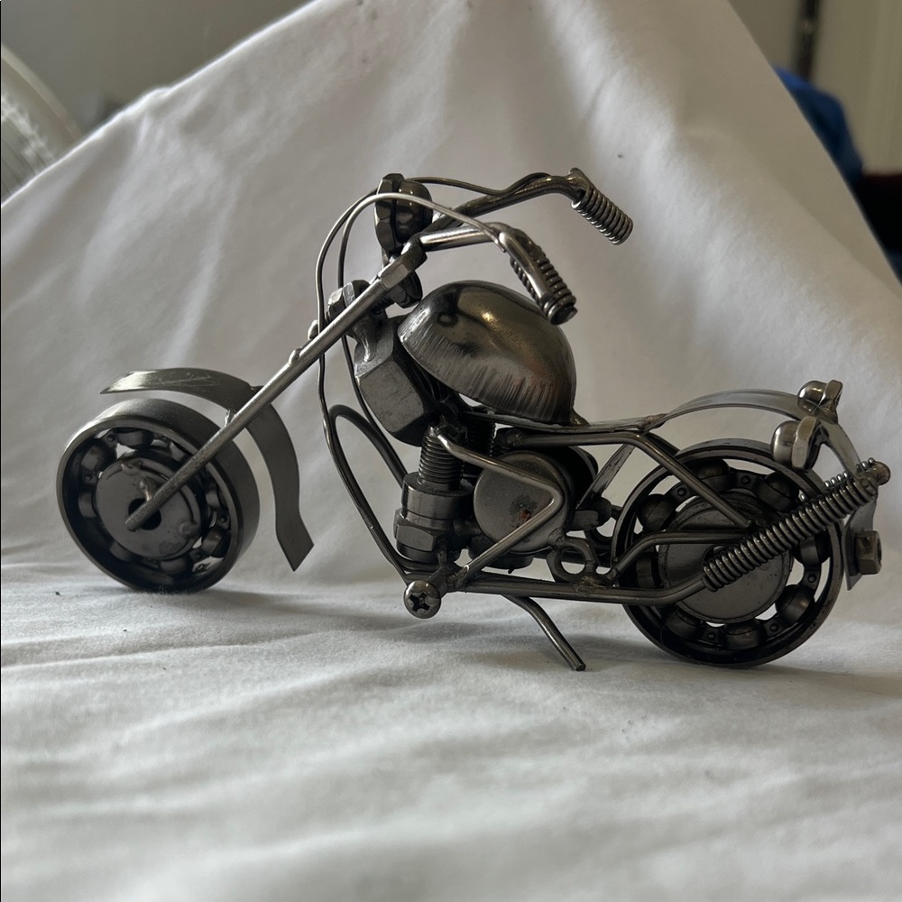 Metal Motorcycle Sculpture